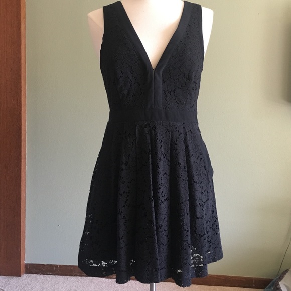 FREE PEOPLE black lace mini dress - Picture 2 of 8
